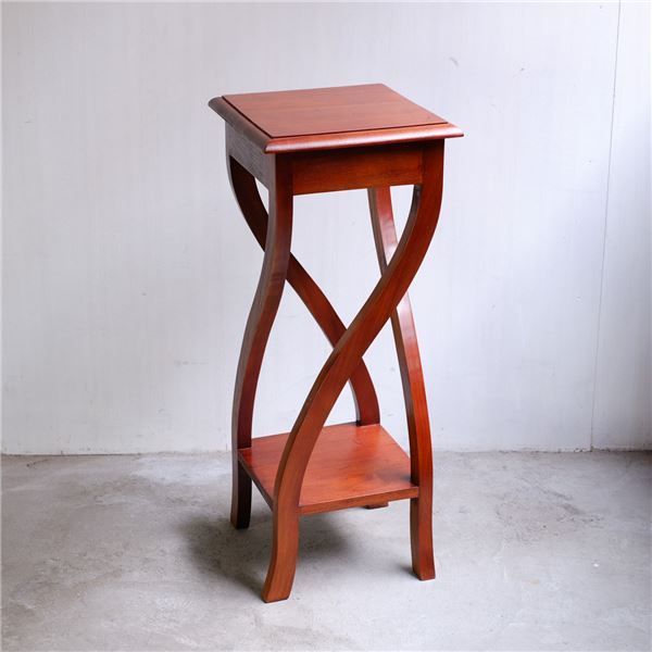 木製 イニュルスタンド|プラントスタンド 幅30cm×奥行30cm×高さ75cm マホガニー材 完成品 代引不可