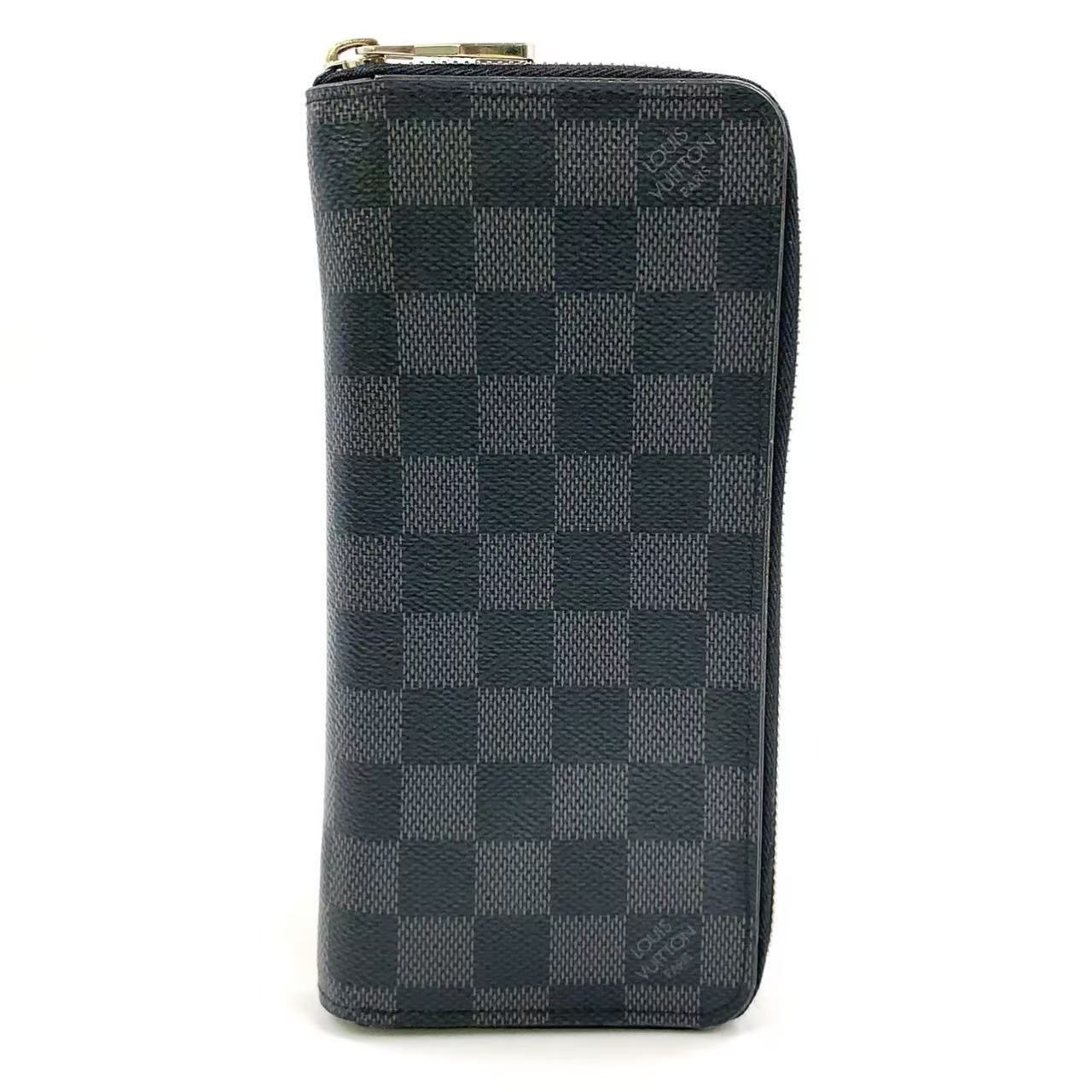 LOUIS VUITTON ジッピーウォレット ヴェルティカル ダミエグラフィット ダミエグラフィット PVC ブラック ラウンドファスナー長財布 シルバー N63095