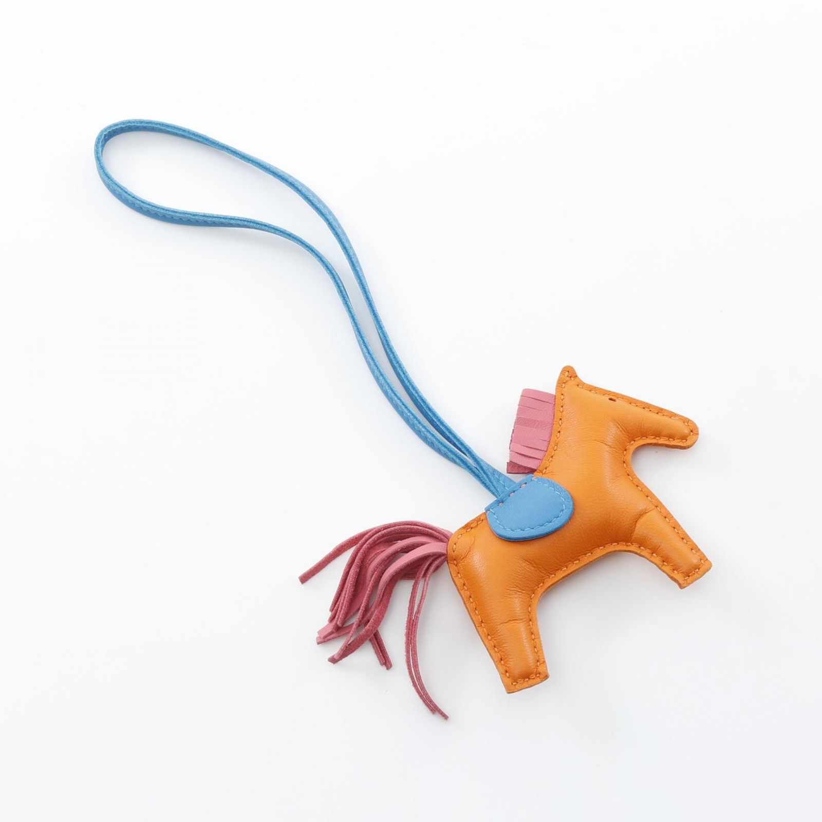 エルメス HERMES チャーム ロデオPM オレンジ ローズアザレ ブルー