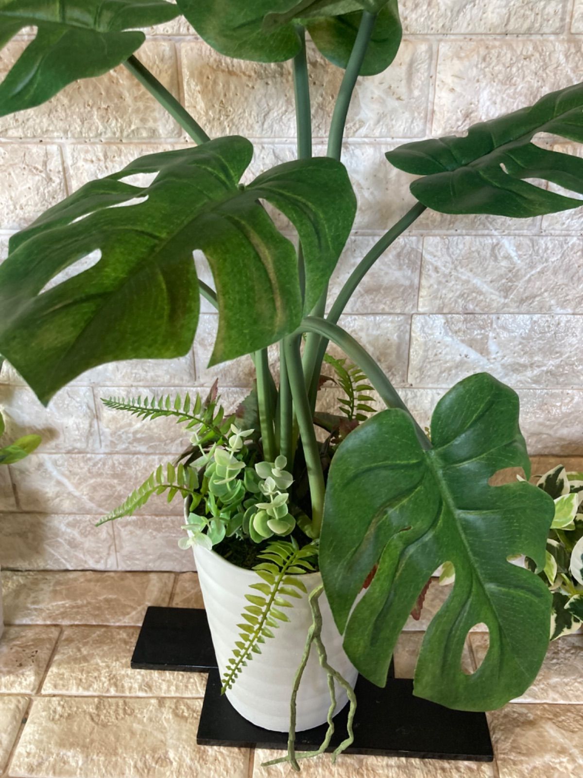 光触媒 人工観葉植物 ウォールグリーン フェイクグリーン oモンステラ
