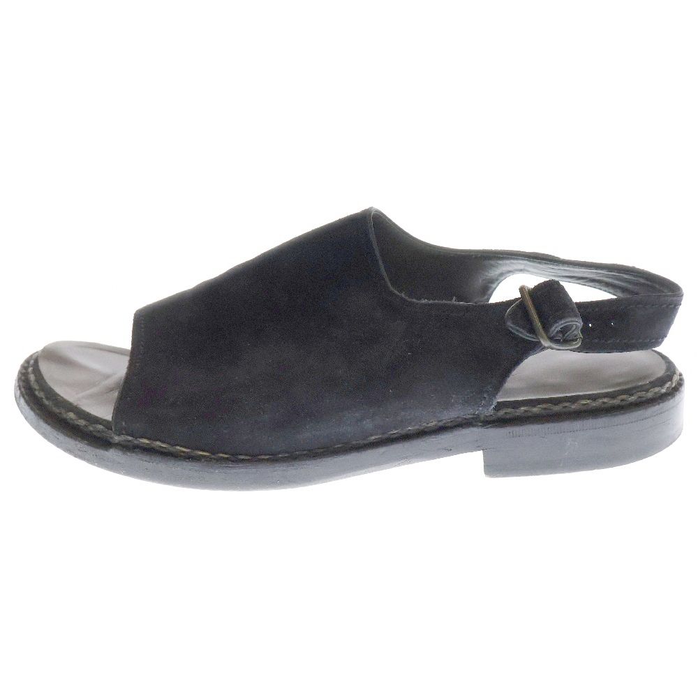Giacometti ジャコメッティ SCOZIA バックストラップ オープントゥ ヌバック レザーサンダル ブラック
