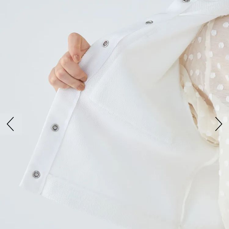 美品 ボールジィ 上品 イギージャージー ショートカーディガン 36 ホワイト Ballsey ボールジィ トゥモローランド イギージャージーショート