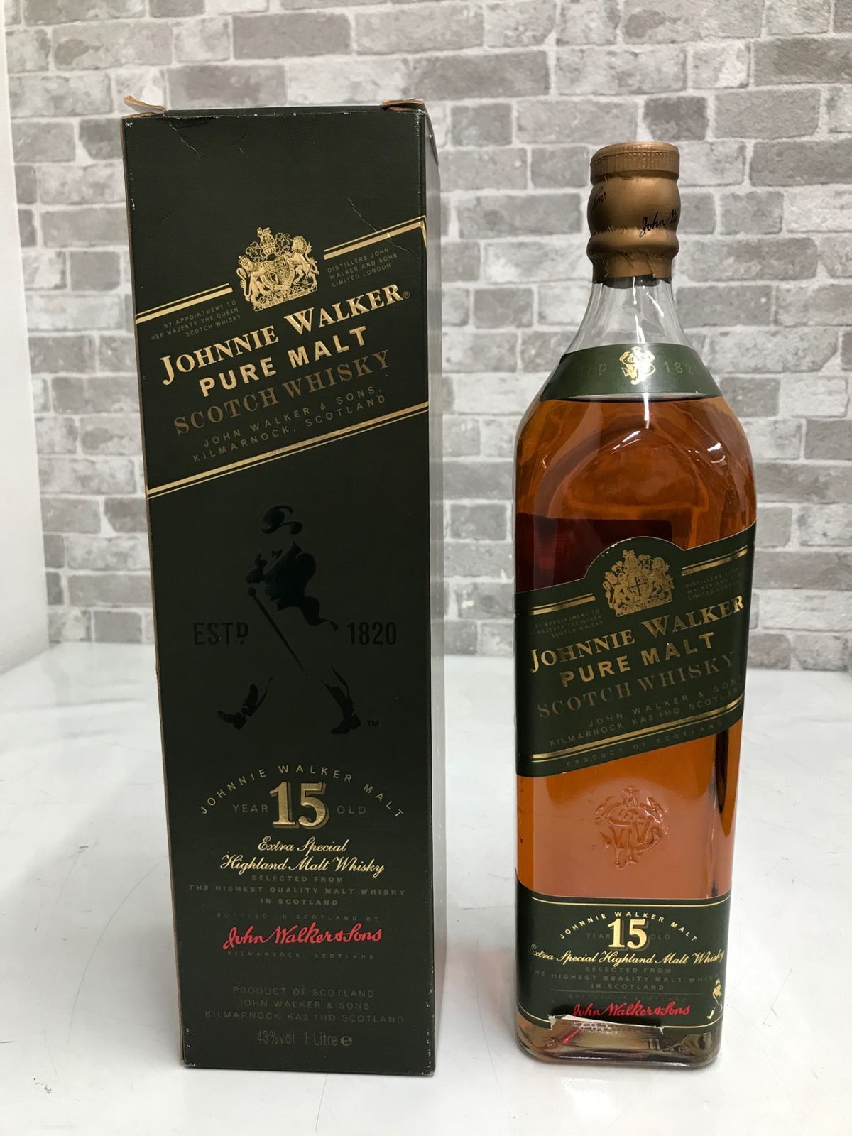 ジョニー・ウォーカー 15年 ピュアモルト 1000ml ウイスキージョニー ウォーカー グリーンラベル ピュアモルト 15