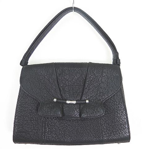 JRA公認サメ皮ハンドバッグブラック