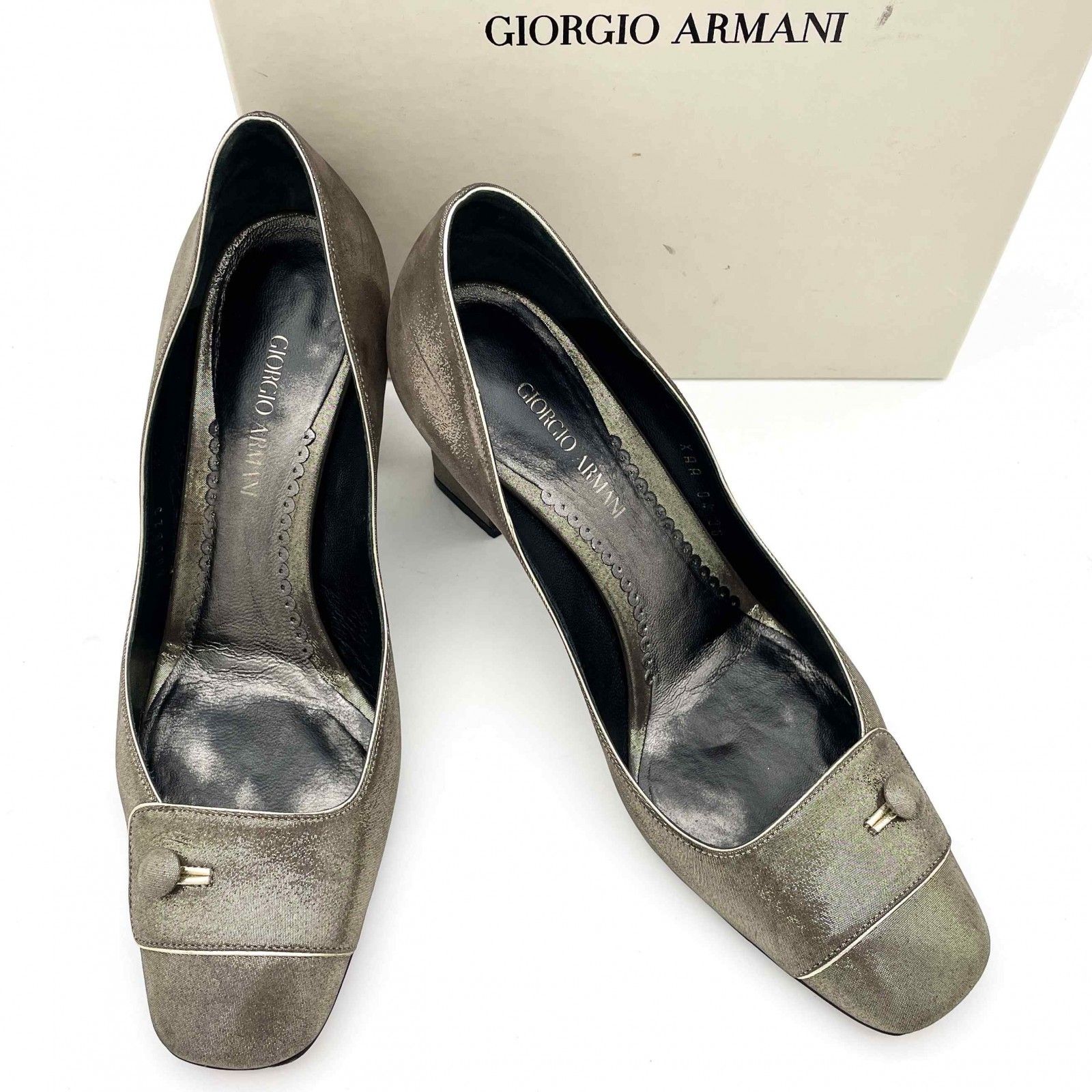 高価値セリー GIORGIO ARMANI ハイヒール ゴールド 1448A - メルカリ 靴