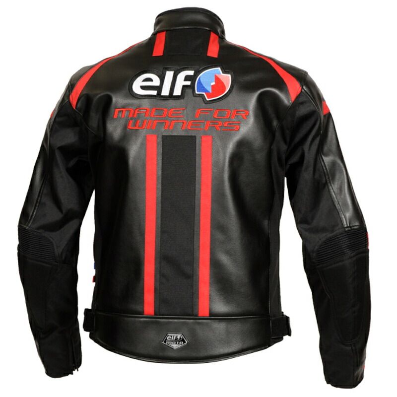メーカー正規品 エルフ Elf エボルツィオーネPUレザージャケット ブラック-レッド EJ-W108-BR-S バイク用 S