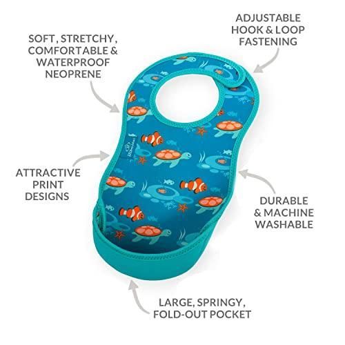 Bibetta ビベッタ お食事エプロン 洗濯機で洗える スタイ 袖なし 離乳食 保育園 食事用エプロン ウルトラビブ トロピカルフィッシュ