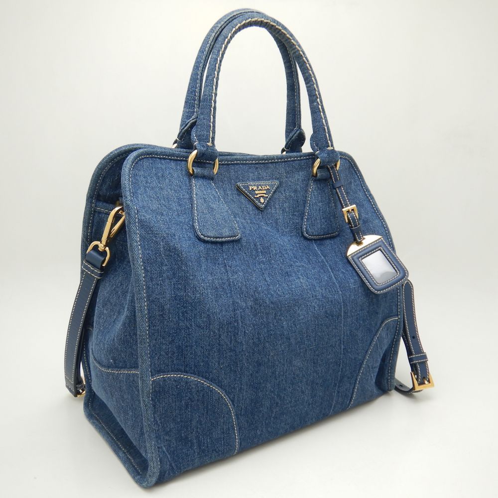 PRADA プラダ BN2254 トートバッグ 2WAY デニム AVIO/251684【中古 
