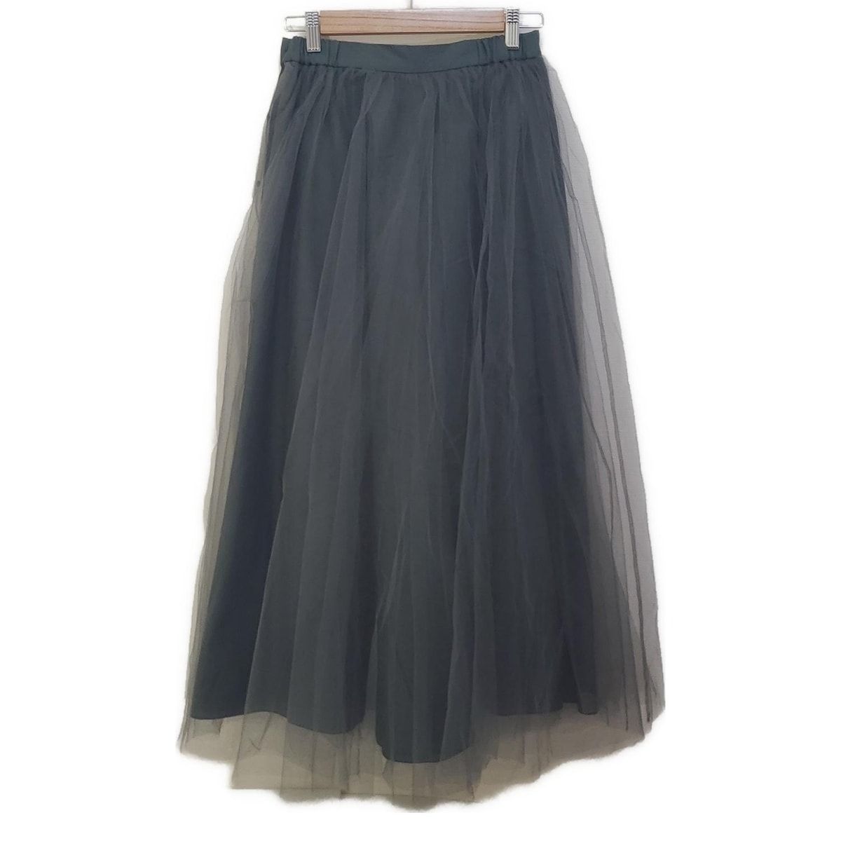 Bilitis ビリティス ロングスカート サイズ36 S レディース - ダークグレーカーキ チュール