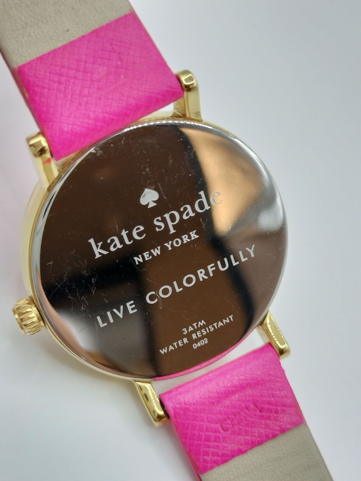 katespade ケイトスペード 腕時計 0402 レザー ラウンドピンク