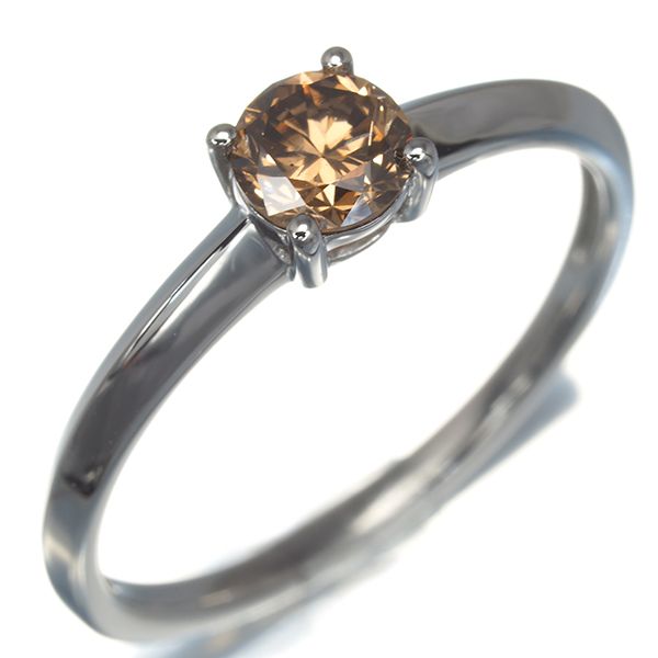 GSTV リング ブラウンダイヤ ダイヤモンド 0.50ct 一粒 17号 Pt950