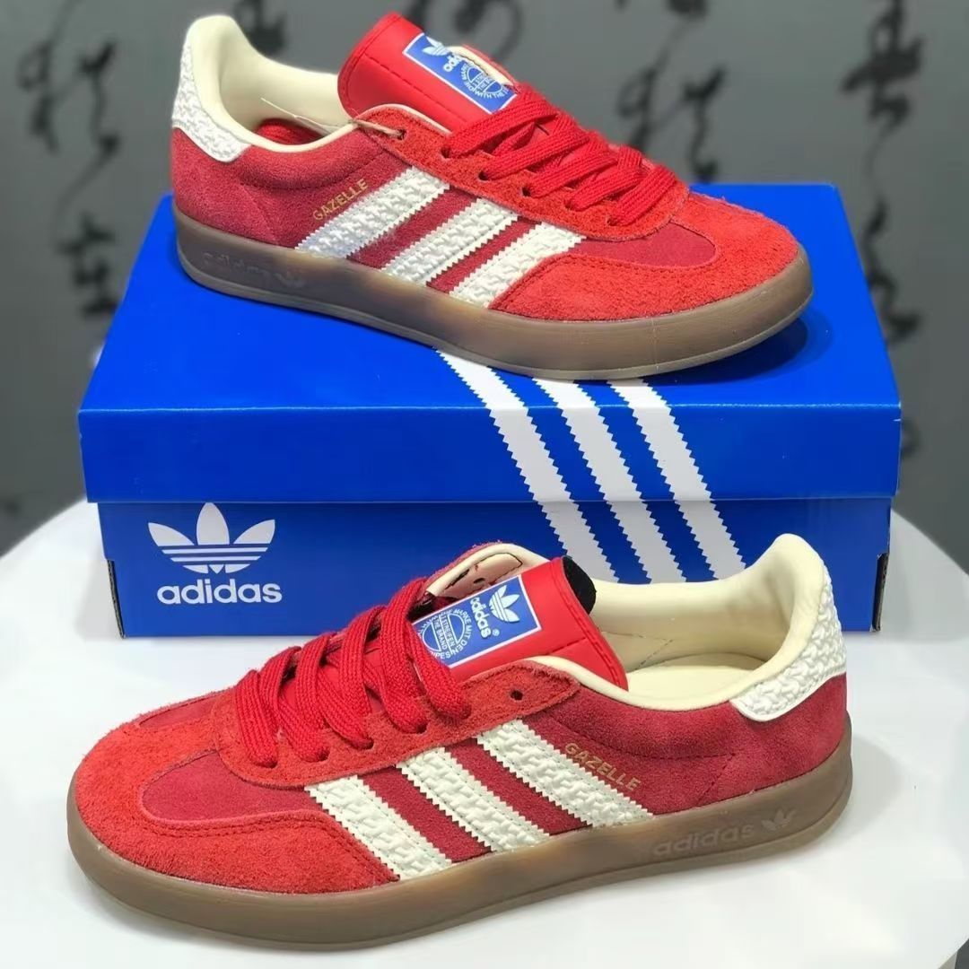 Adidas GAZELLE INDOOR レッド道徳トレーニング カジュアル スポーツ スニーカー