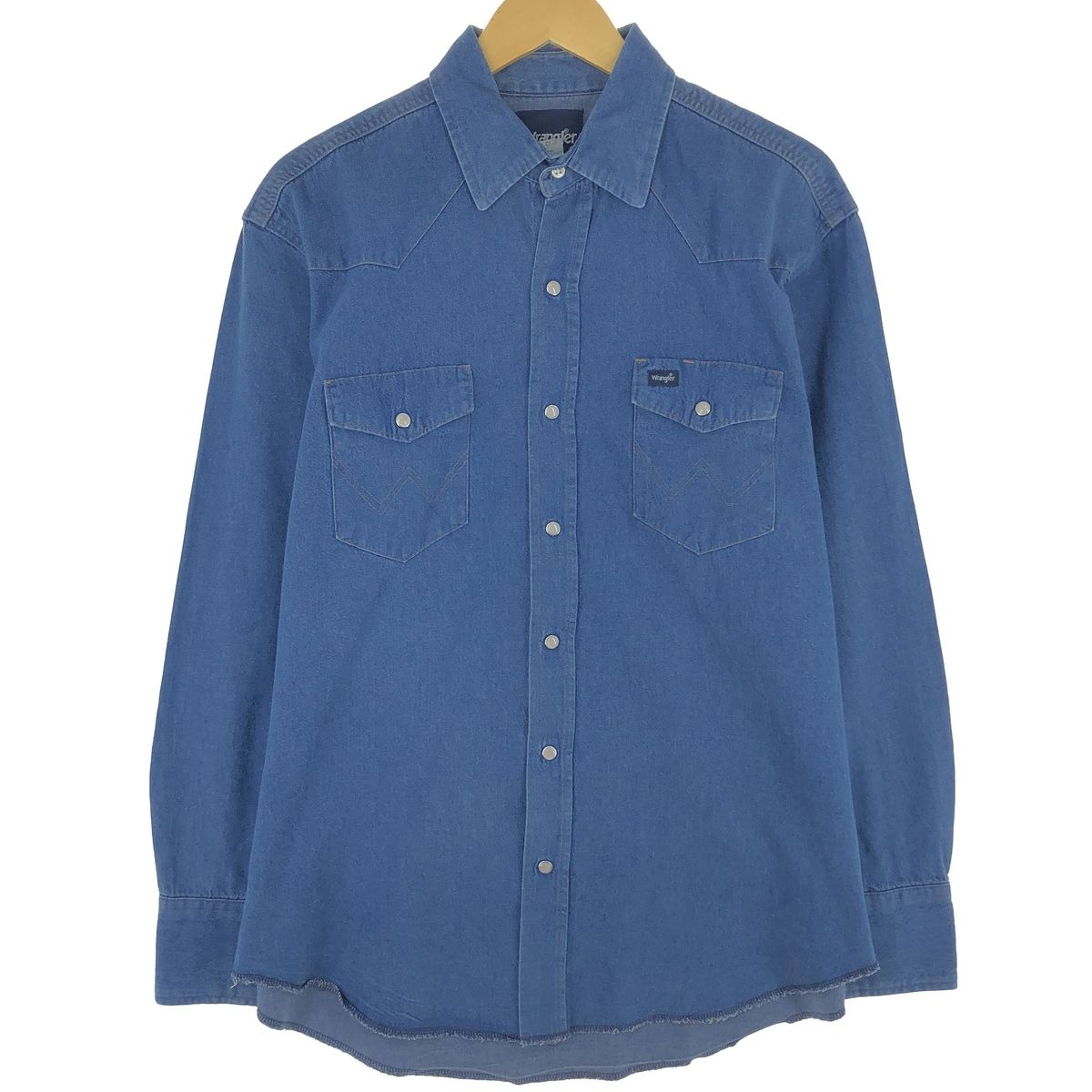 古着 00年代 ラングラー Wrangler 長袖 デニムウエスタンシャツ メンズL/eaa454039