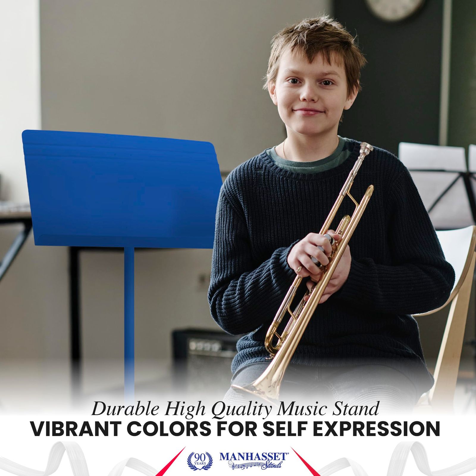 マンハセット Manhasset 譜面台 M48MBL シンフォニーモデル Symphony Stand マットブルー 4801MBL WWW_OLIVIERBERNSTEIN_COM