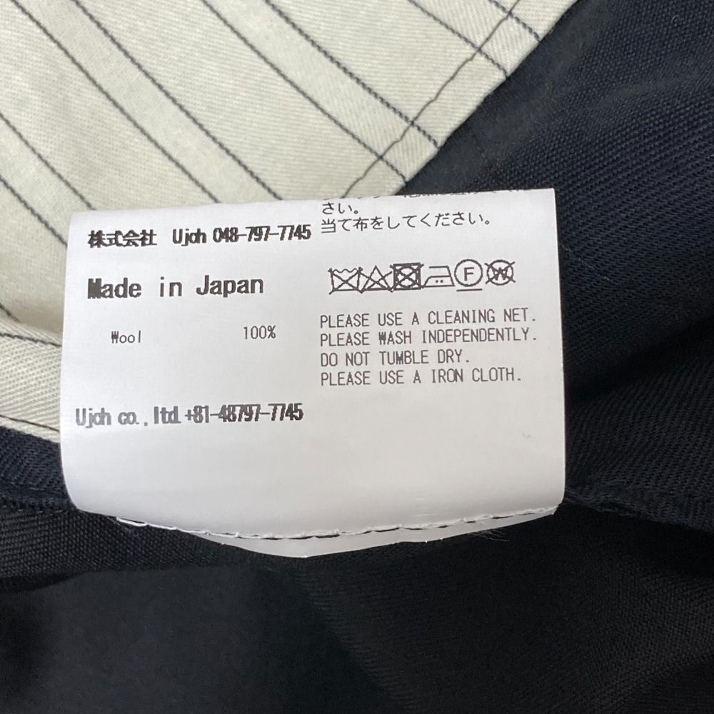 UJOH ウジョー レイヤード スラックスパンツ U793-P04-201 サイズ2 ブラック レディース 古着 DECORATOM_COM_BR