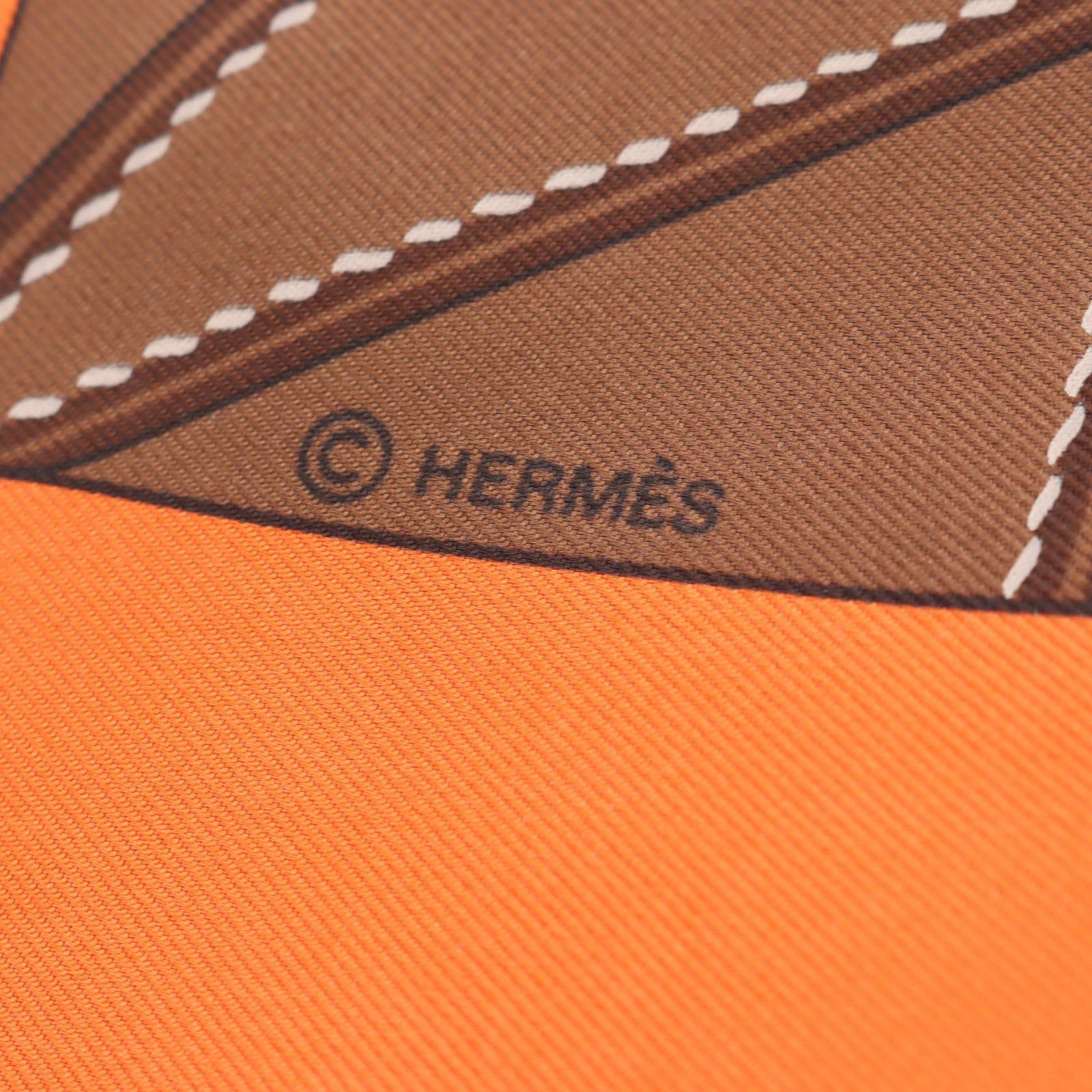 期間限定のお買い得商品 カレ90 スカーフ HERMES エルメス TOUT ブラウンxオレンジ CUIR 小物