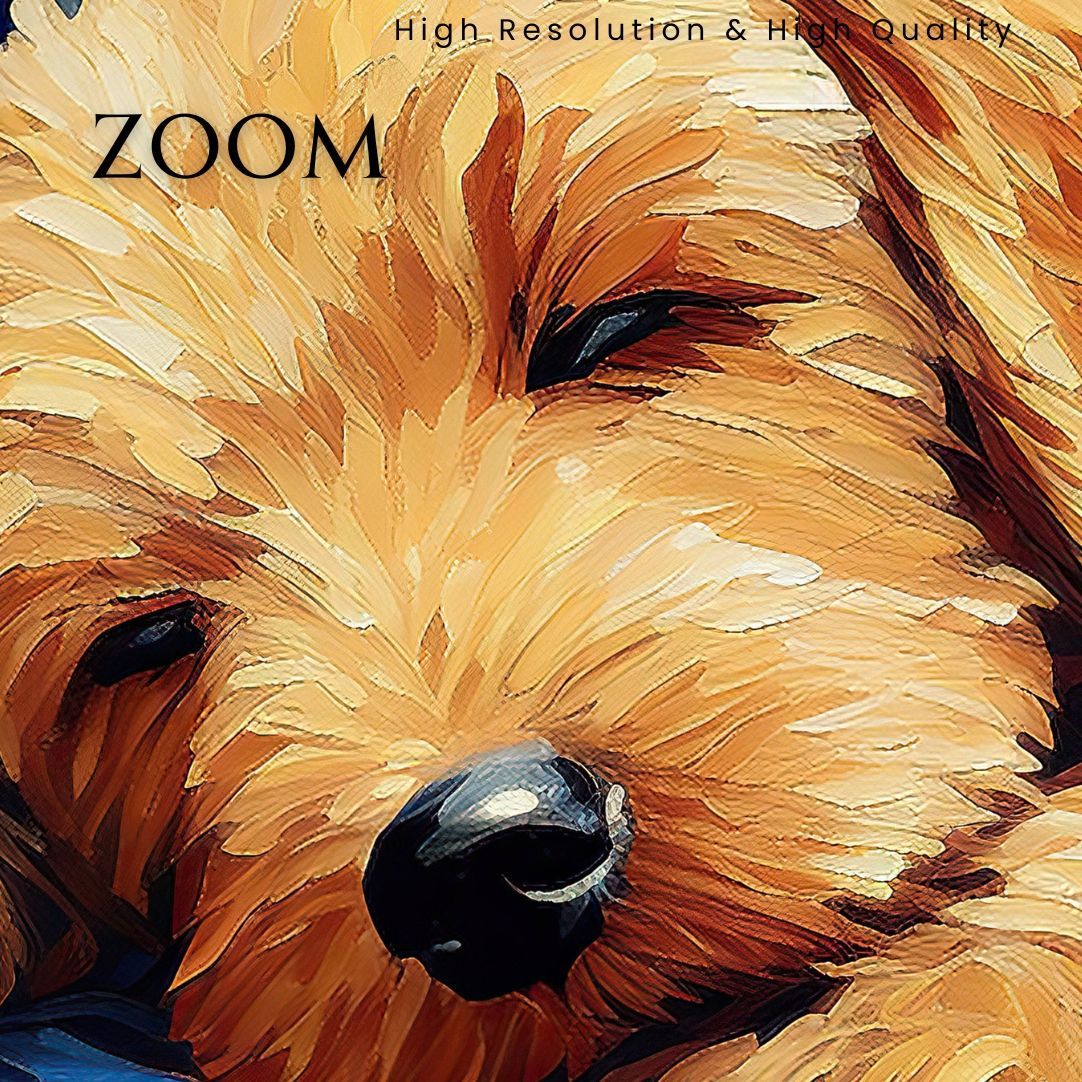 The starry night - Goldendoodle Puppy Dog 02（星降る夜