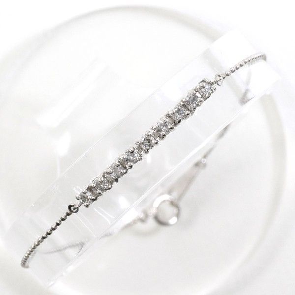 PT850 ブレスレット ダイヤ 0.3 総重量約2.0g 約18.5cm 【楽天市場