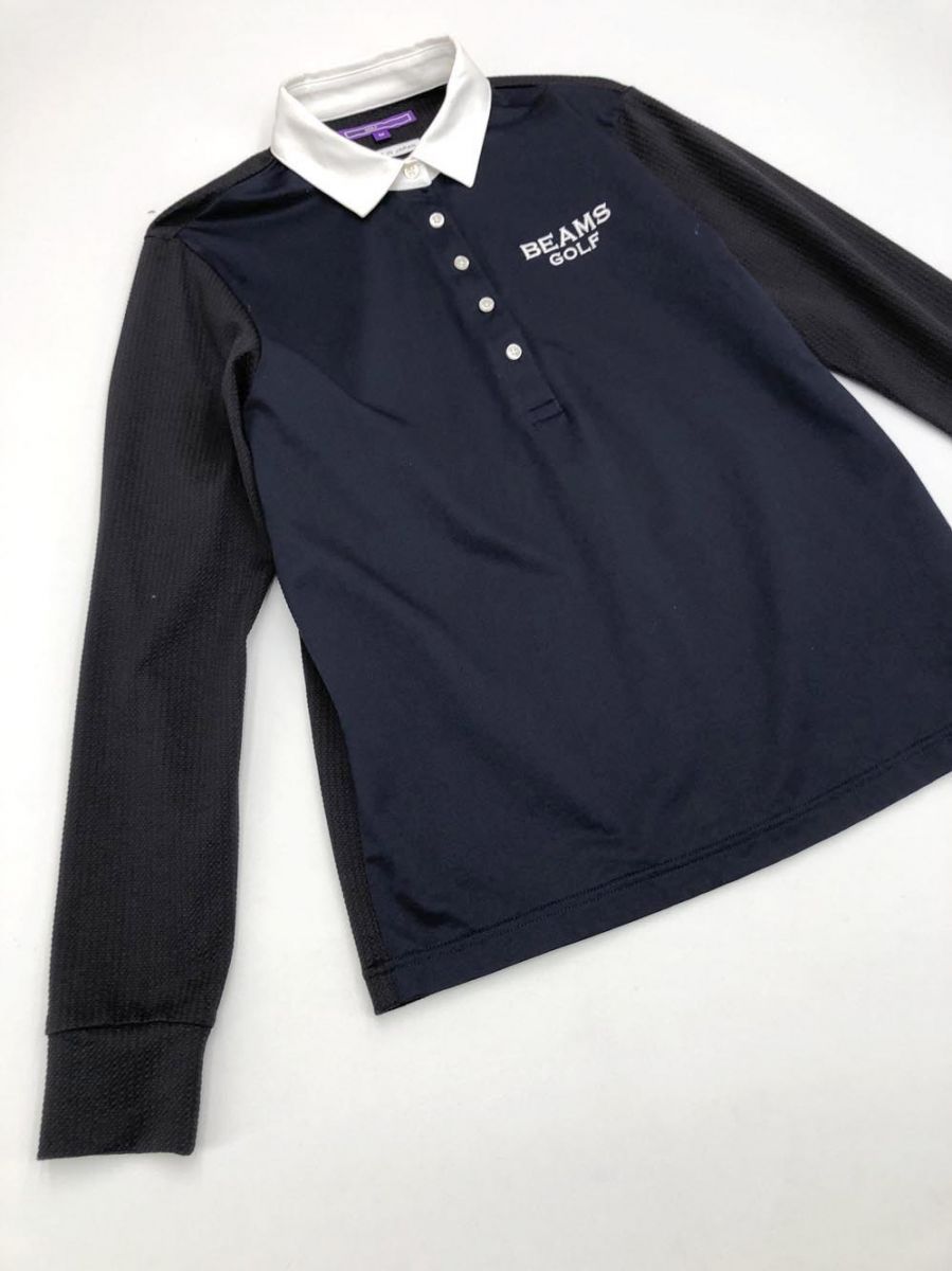 BEAMS GOLF ビームスゴルフ 長袖 シャツ sizeM/黒x紺