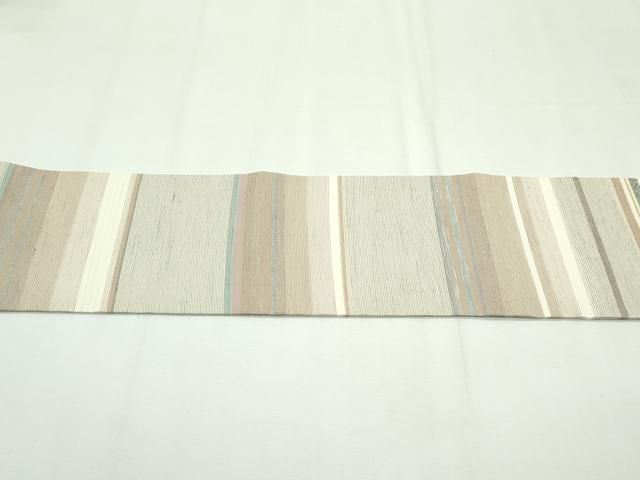 平和屋本店□極上 九寸名古屋帯 本場縞大島紬地 横段文 証紙付き 逸品