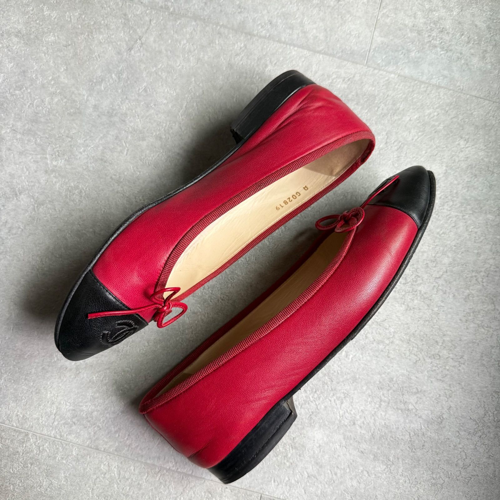 CHANEL シャネル ココマーク リボンバレエシューズ フラットシューズ