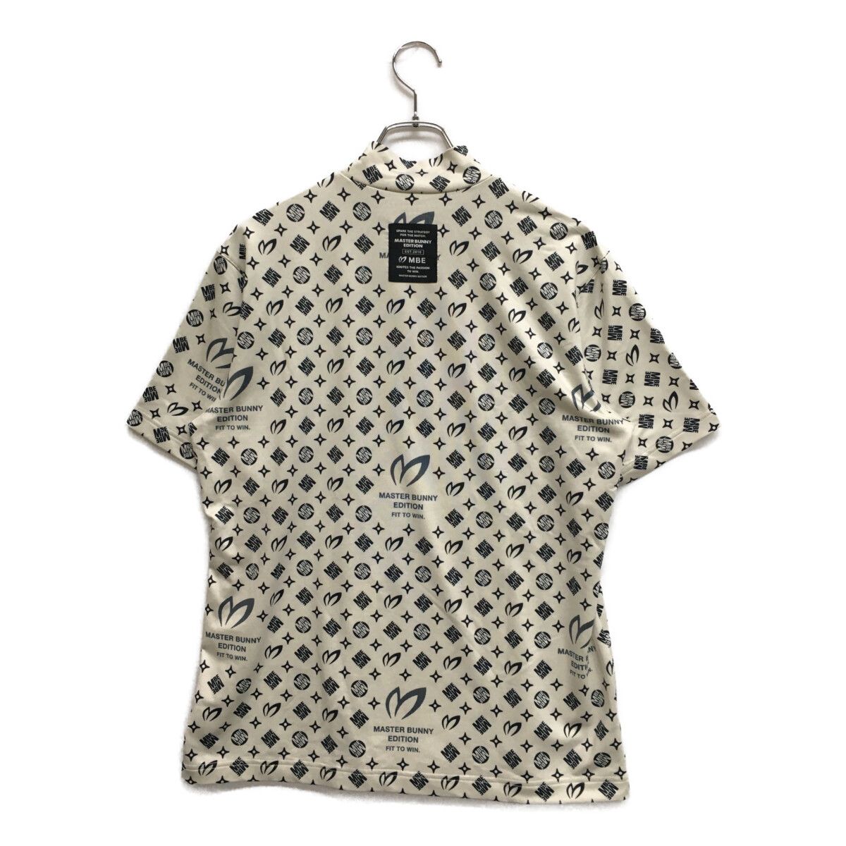 メンズ マスターバニーエディション MASTER BUNNY EDITION 半袖シャツ 4 M 白系 モックネック ドビープリント 総柄
