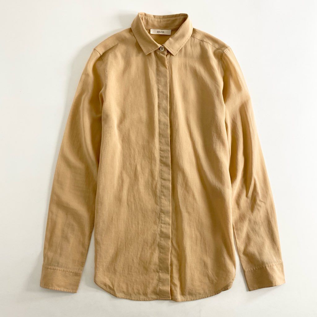 celine フィービー シャツ Celine セリーヌ フィービー 長袖シャツ ブラウス Boob Print