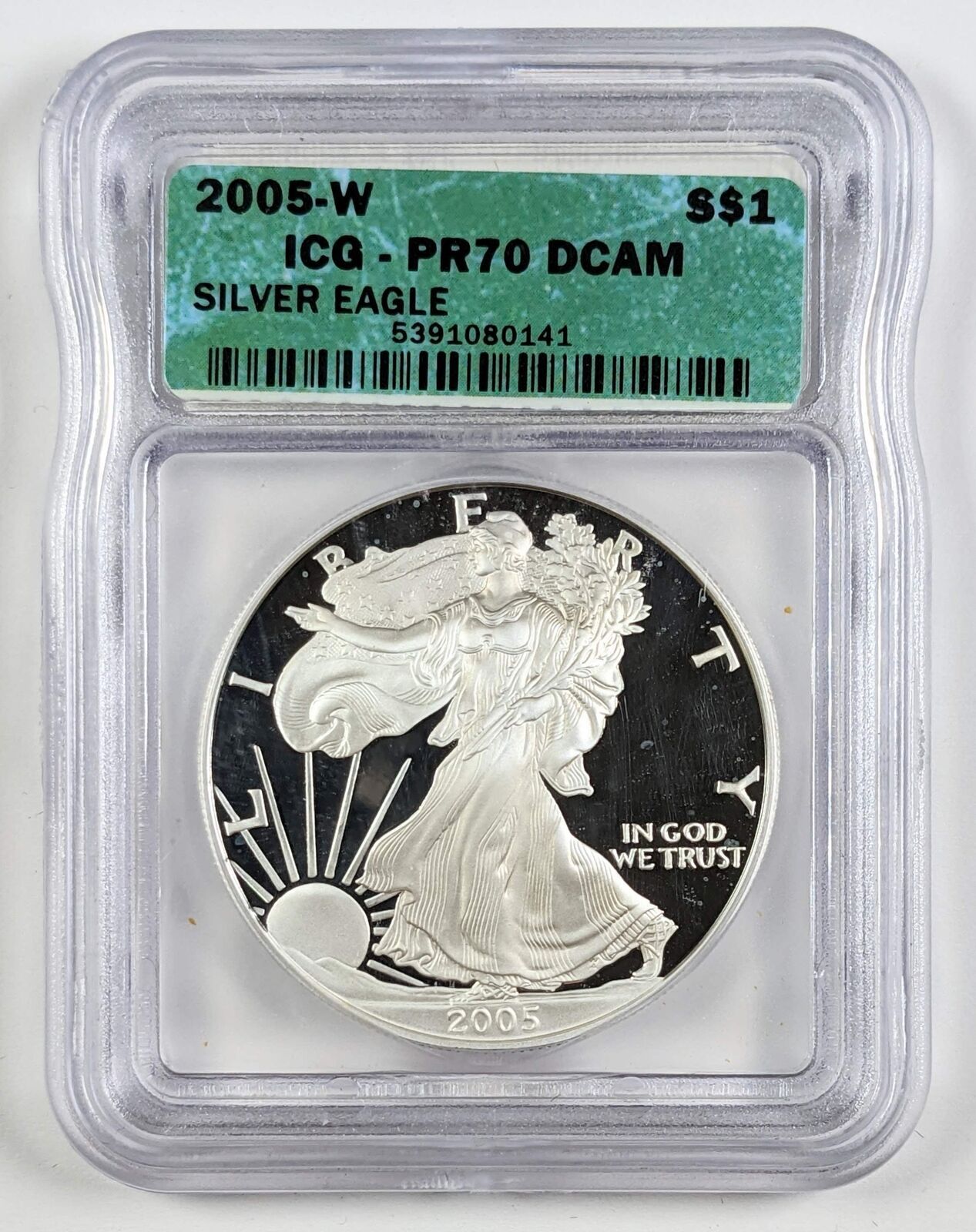 2005 W American Silver Eagle ICG PR70 DCAM