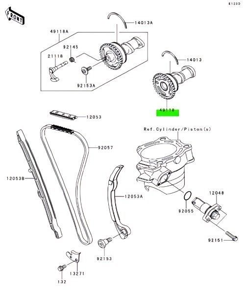 カワサキ KX250F インテークカムシャフト Camshaft Comp Intake