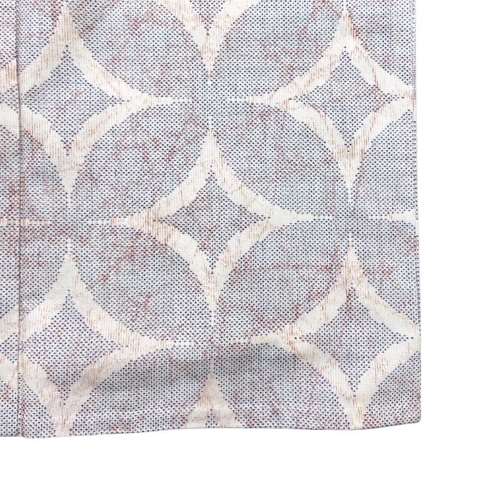 大島紬7マルキ 単衣 正絹 リユース 中古 薄紫 七宝 005-16PP