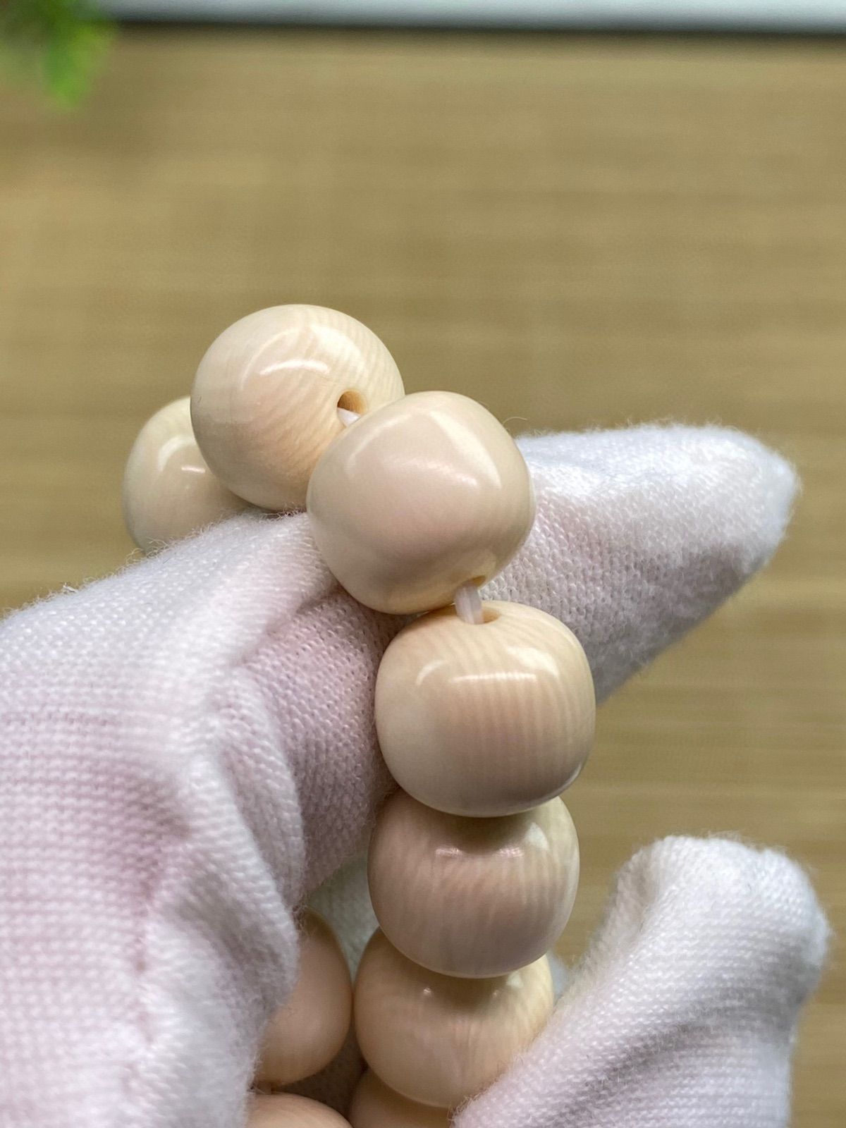 天然マンモス牙美しい手作り原色古い形 ブレスレット - メルカリ