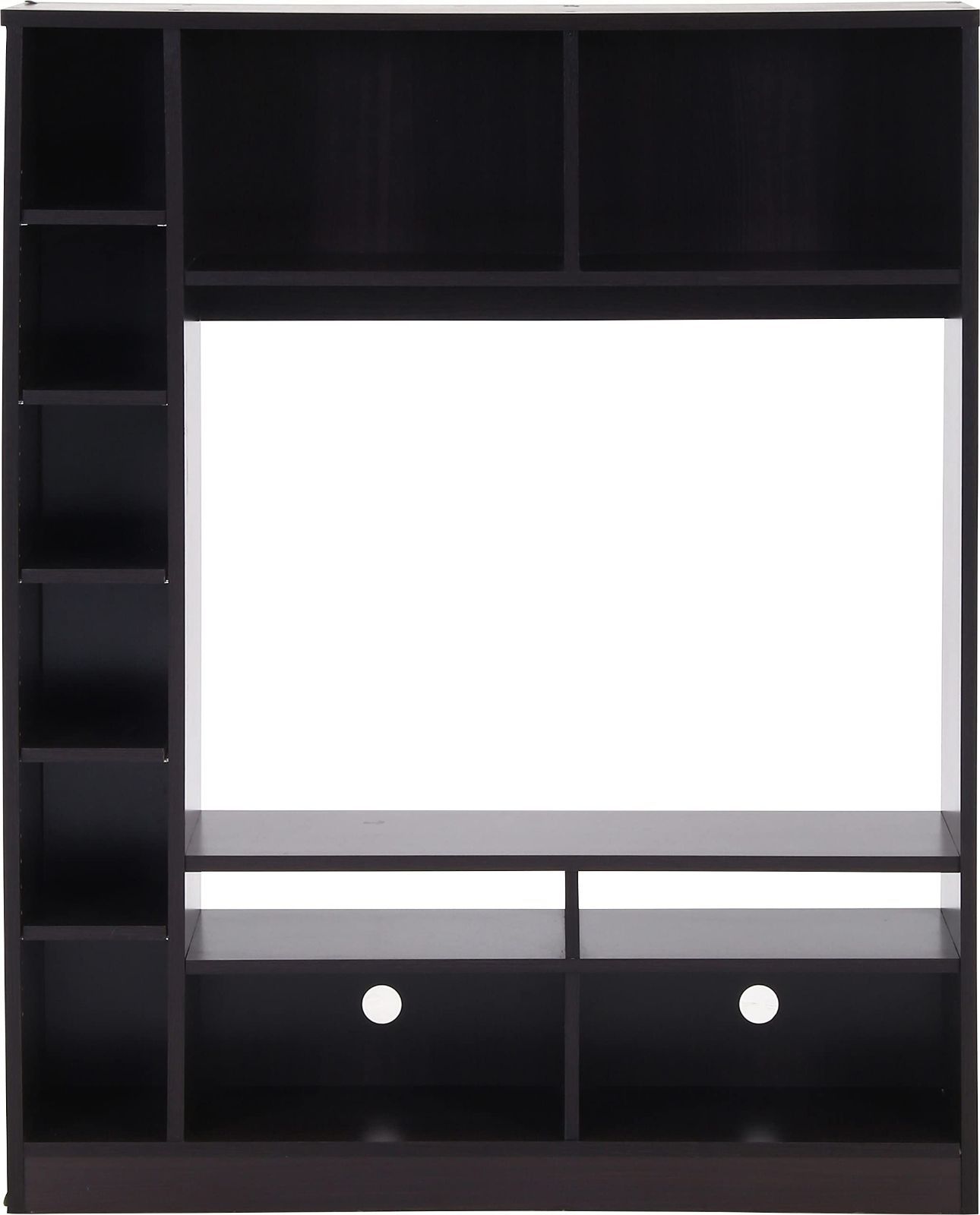 新着商品 32型推奨 幅120×奥行28.5×高さ150cm テレビボード ブラウン 壁面収納 テレビ台 ラック 棚レイアウト自由 不二貿易 組立商品 98826 WWW_MEBLE-SODAR_PL