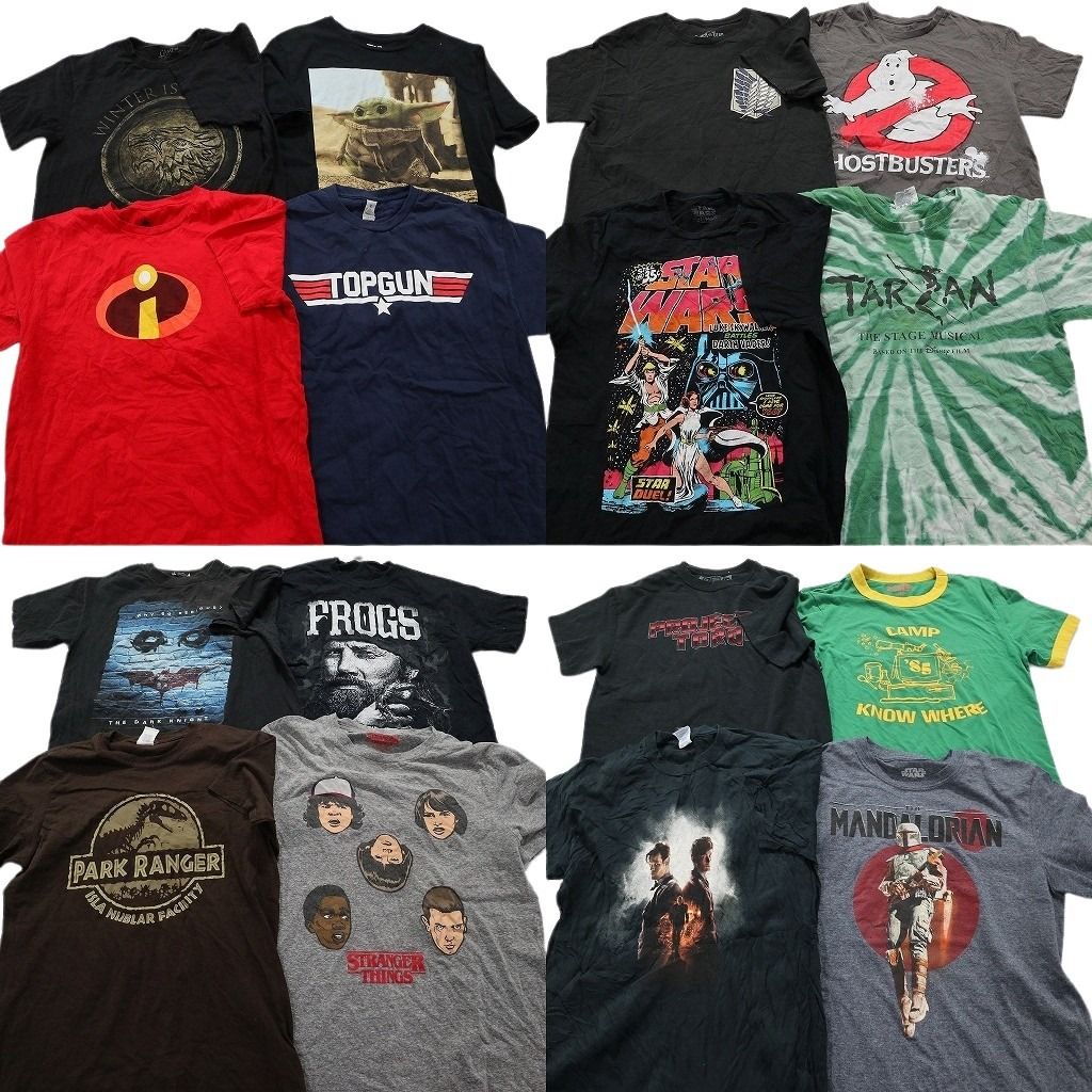 古着卸 まとめ売り 映画・ドラマ 半袖Tシャツ 16枚セット (メンズ M ) スターウォーズ ミスターインクレディブル  古着 NA1500