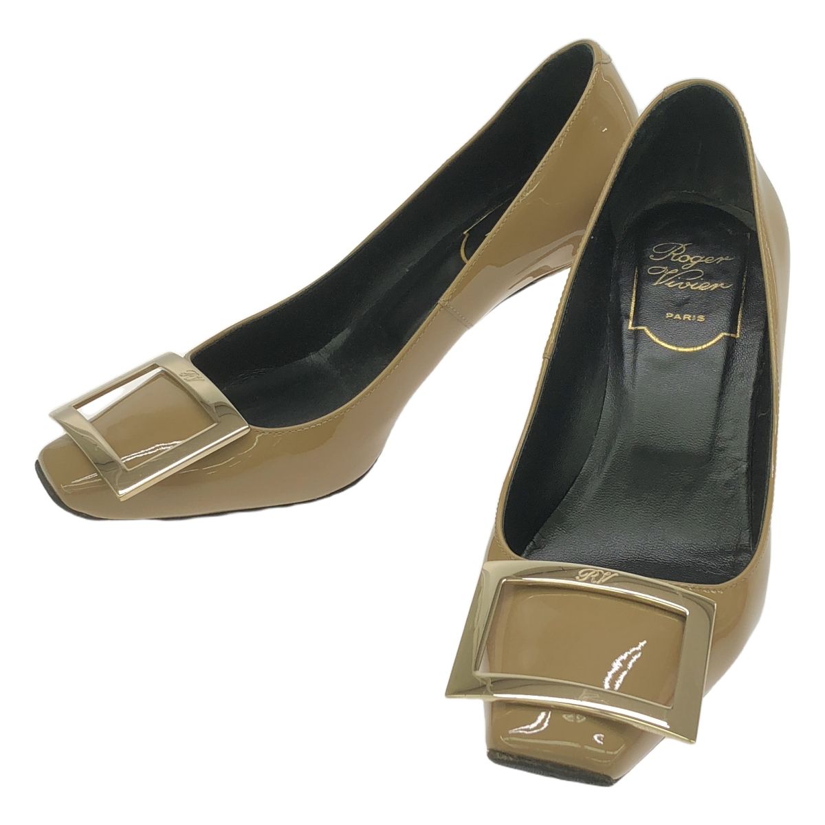 Roger Vivier | ロジェ ヴィヴィエ | トランペット パテントレザー パンプス | 34 | ベージュ | レディース