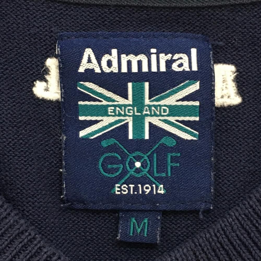 アドミラル セーター ネイビー 前面ダイヤ柄 ニット メンズ M ゴルフ
