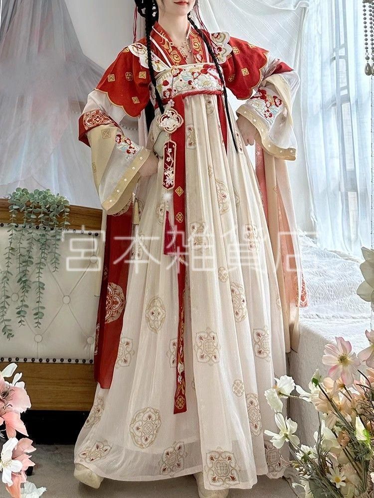 HF-194 豪華刺繍 漢服 かんふく 古風衣装 レトロ風 中華ロリータ コスプレ ワンピース 唐装 仙女服 中華風 美しい刺繍