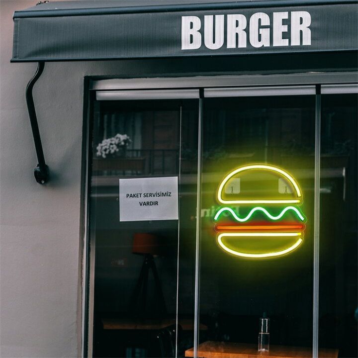 ハンバーガー ネオンサイン ネオン管 ネオンライト バーガー