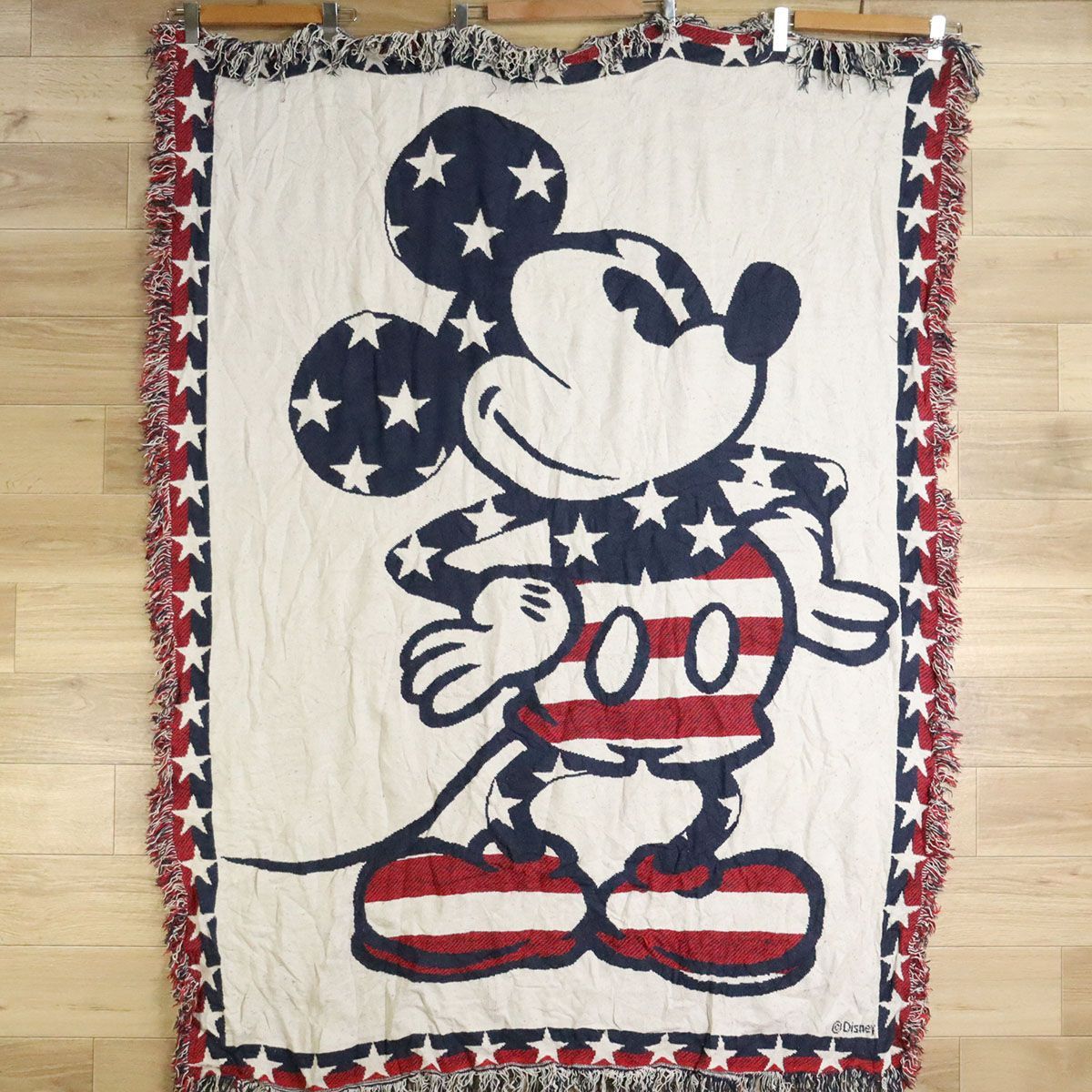 B19-3|O3.26-1 Disney ディズニー Mickey Mouse ミッキーマウス USA柄 国旗柄 ラグ マット カーペット ブランケット インテリア 雑貨 絨毯