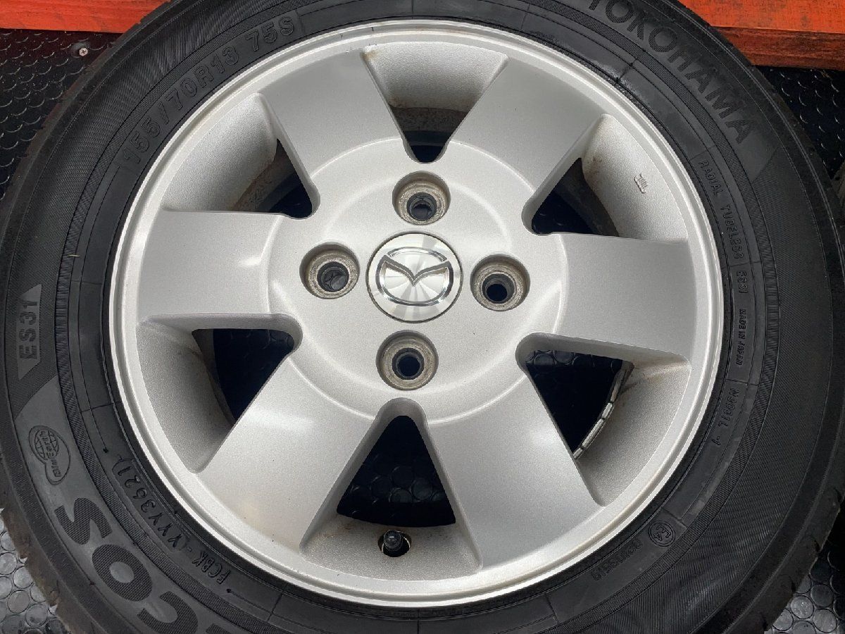 YOKOHAMA ECOS ES31 155 70R13 夏タイヤ マツダ スクラムワゴン 純正ホイール 13インチ 4.5J4HPCD100 50 21年製 バリ溝 STK012 WWW_SUPERTOOLSSHOP_NL