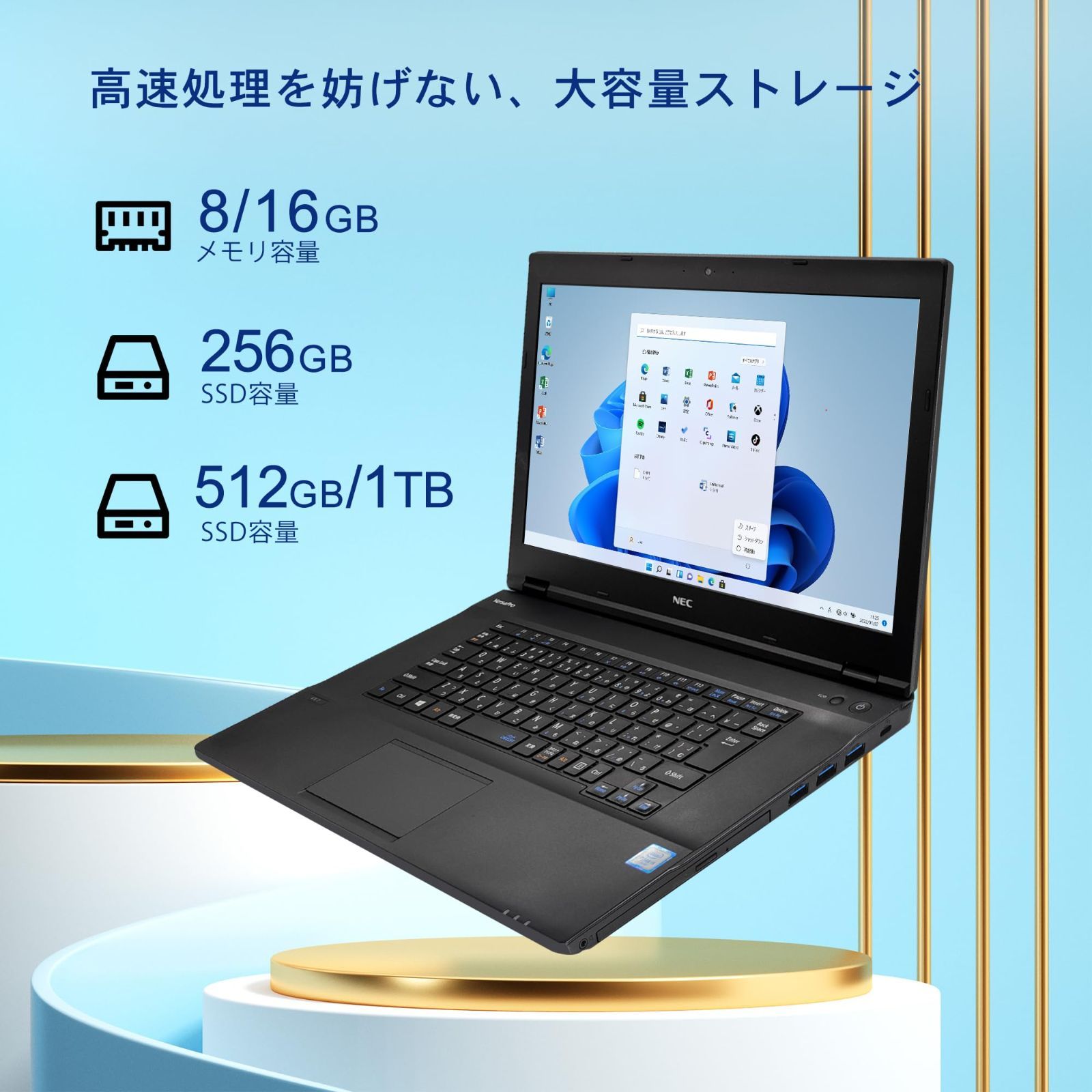 整備済み品】NiceFuse ノートパソコン office Windows11 VKシリーズ Webカメラ WIFI Bluetooth HDMI  第8世代 Intel Core i5 15.6インチ 大容量メモリ:16GB マウス 外付けHDD 初期設定不 - メルカリ