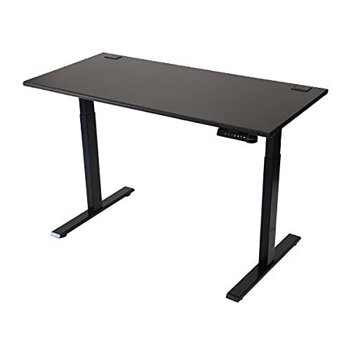 昇降デスク 電動 エコノミーモデル PSE適合 W1400×D700×H740～1225mm 耐荷重約100kg(脚部) スタンディングデスク 上下昇降 デスク 高さ調整 エルゴノ dk12-140stl (天板色:ブラック(天板))(脚色:ブラック(