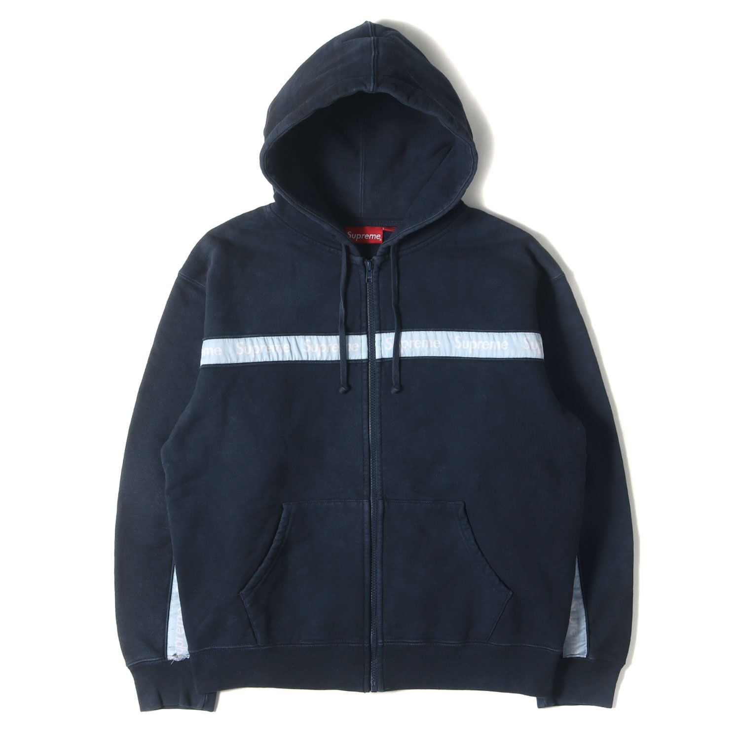 supreme ネイビー フード付きパーカー Supreme ロゴ パーカー | ブルー