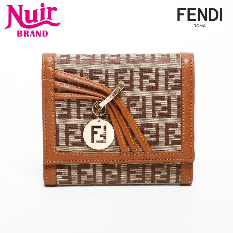 FENDI フェンディ 三つ折り財布 ズッキーノ キャンバス