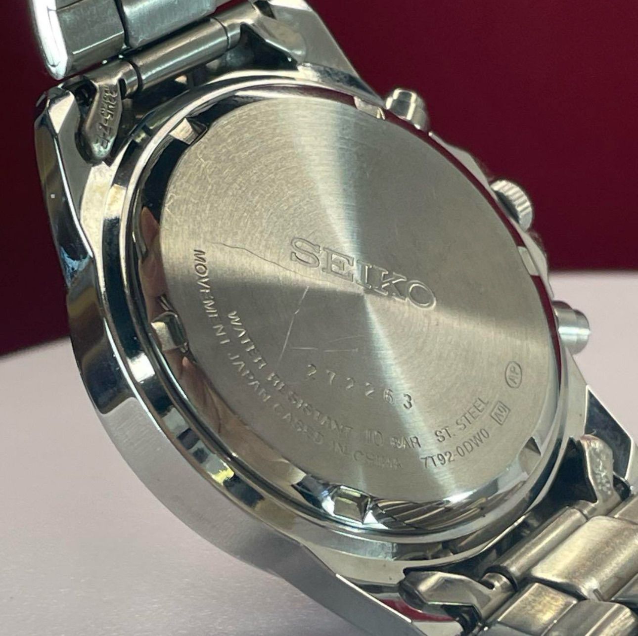 SEIKO クロノグラフ SBTQ039 純正SSベルト QZ 電池換済 腕時計 SEIKO クロノグラフ SBTQ039 純正SSベルト QZ 電池換済 腕時計