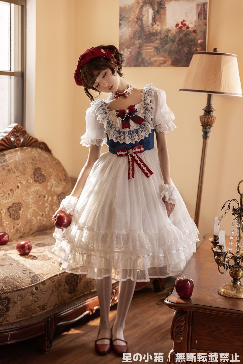 新品 未使用 オリジナルデザイン ロリータ風 姫系 白雪姫モチーフ