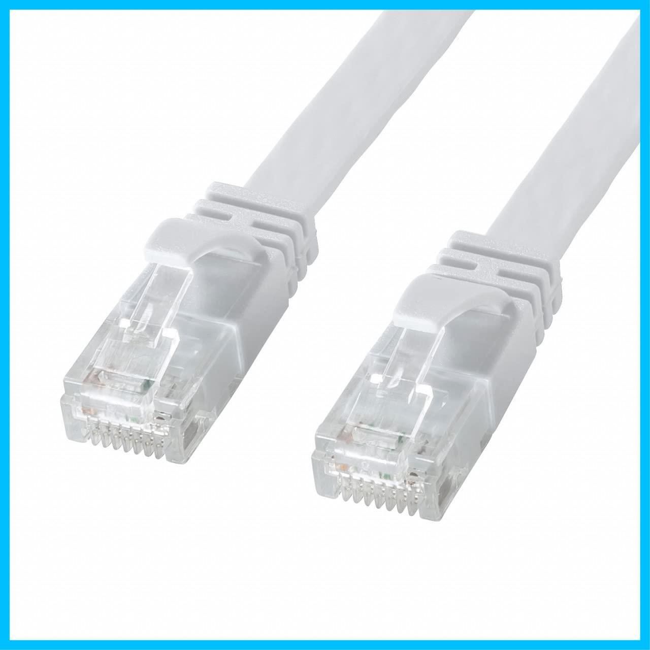 【在庫セール】KB-FL6AL-20W カテゴリ6AフラットLANケーブルホワイト・20m) Supply) サンワサプライSanwa