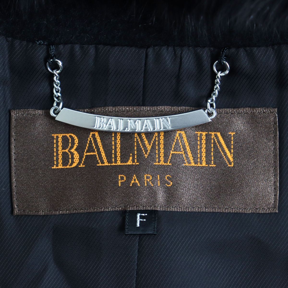 極美品△BALMAIN バルマン カシミヤ１００%×FOX 本毛皮ポンチョ/ケープ