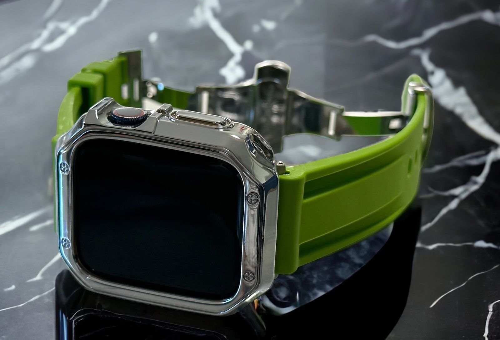 G1bkアップルウォッチ　ラバーベルト カバー　Apple Watchバンド ローズ ライム アップルウォッチ ケースカバーApple Watch. Dラバー