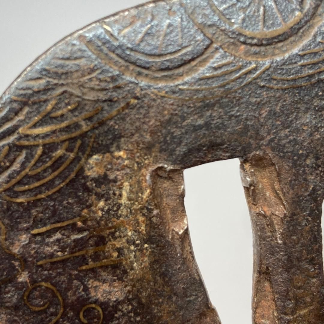 時代　金銀象嵌入　鍔　重さ103g　東ま6-0215ア③ 時代 金銀象嵌入 鍔 重さ103g 東ま6-0215ア③ - メルカリ