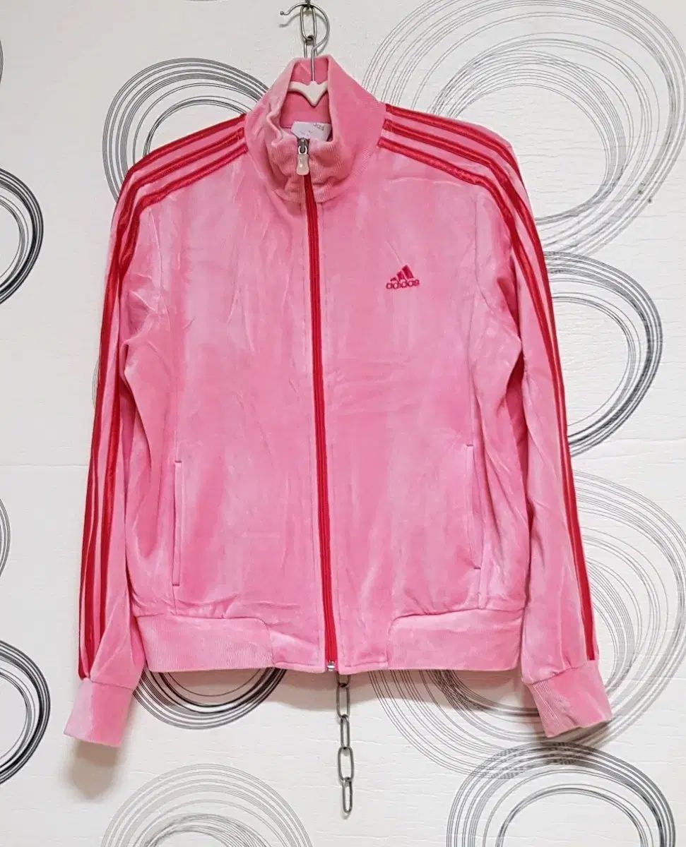 adidas アディダス トライアングルロゴ ベロア ピンクレッド ジャージ 95